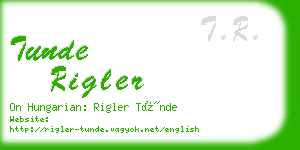 tunde rigler business card